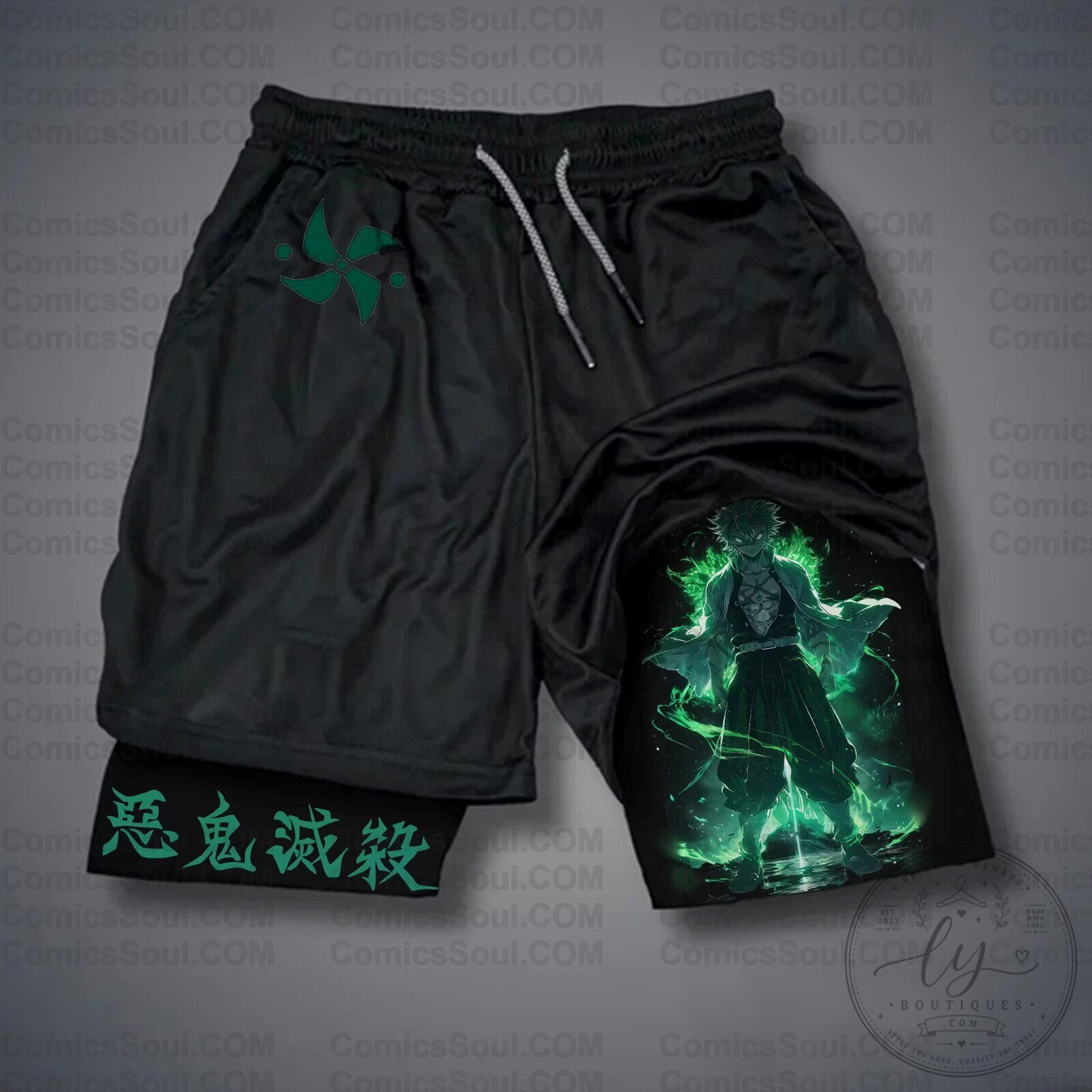 Demon Slayer Gyutaro Anime Graphic Streetwear Shorts