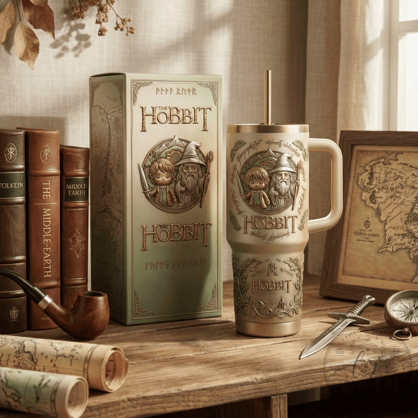 The Hobbit Stanley Tumbler, Middle-Earth Adventure Insulated Drinking Mug