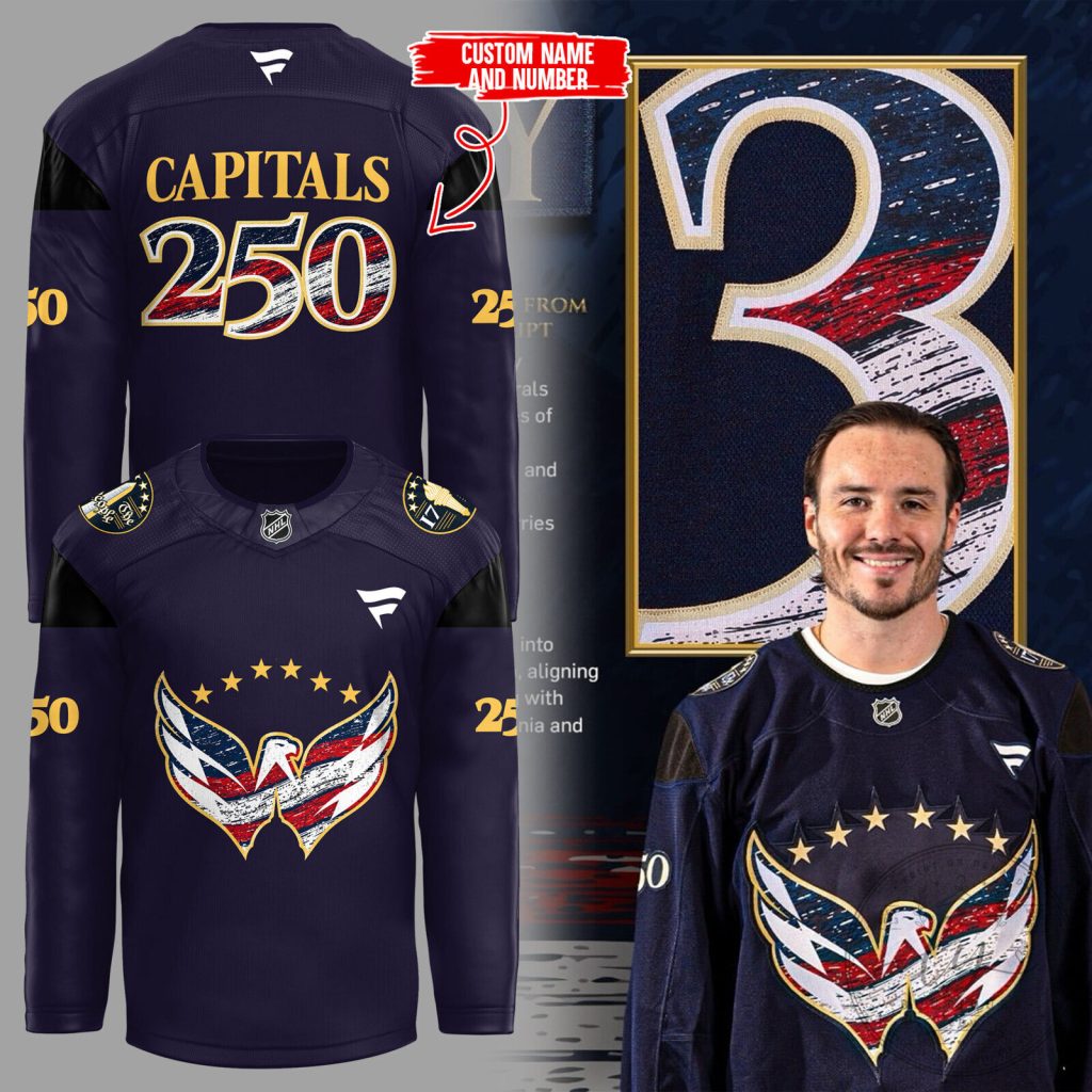 Washington Capitals Celebrating America's 250th Anniversary Custom Hockey Jersey Capitals America's 250th Anniversary Custom Hockey Jersey