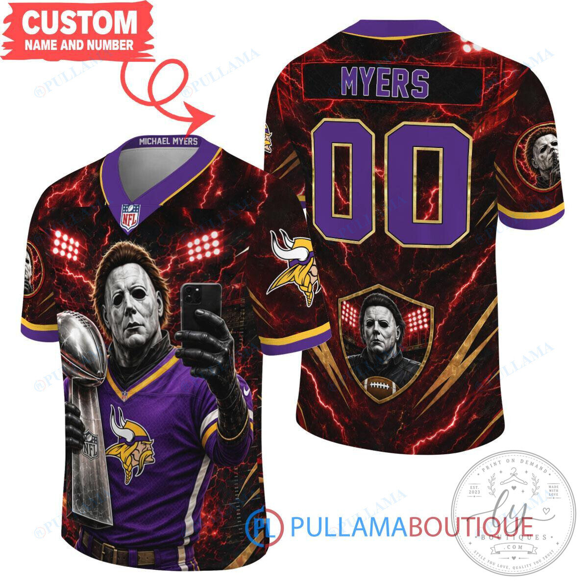 Michael Myers Minnesota Vikings Halloween Football Jersey