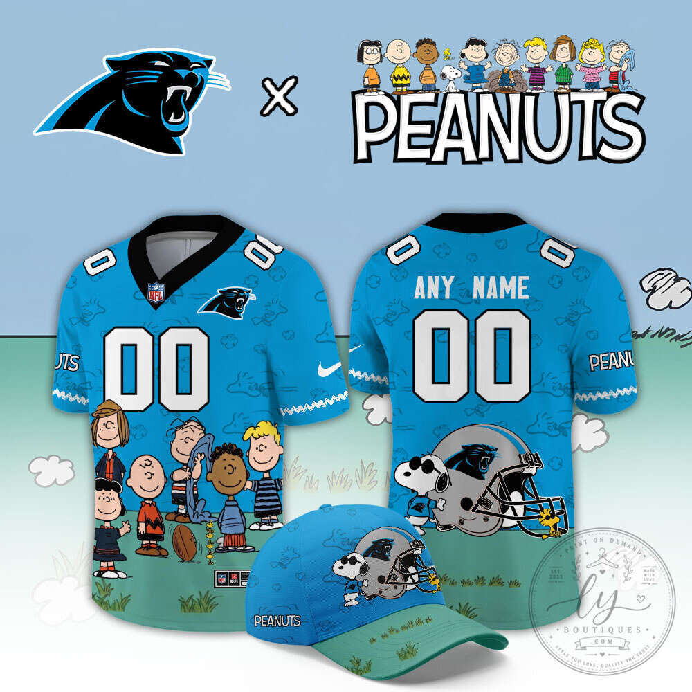 Carolina Panthers Peanuts Snoopy Cartoon Football Jersey