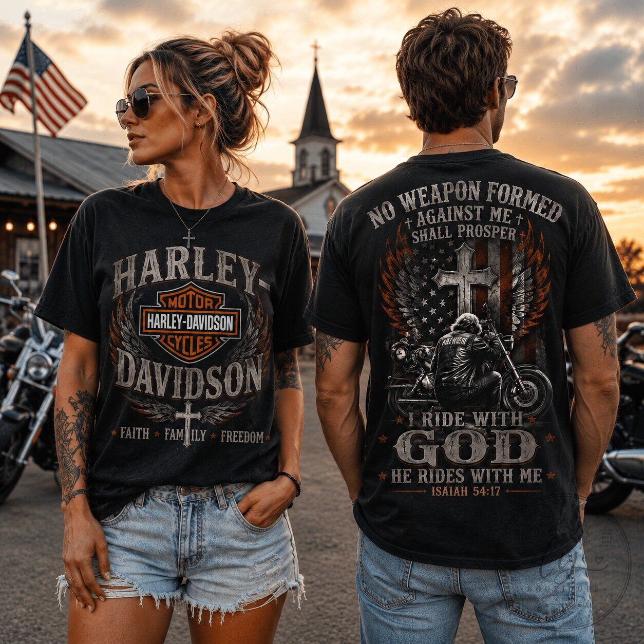 Harley Davidson Shirt Faith Family Freedom Motorcycle Rider T-Shirt