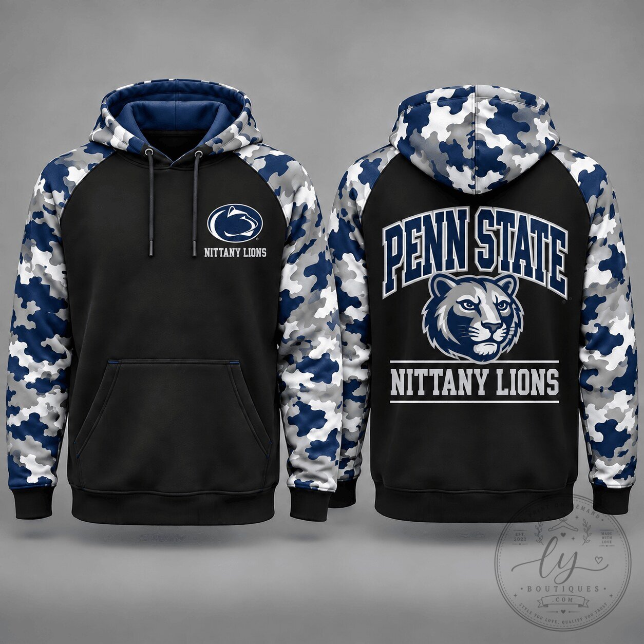 Penn State Nittany Lions Camouflage Pattern Raglan Sleeve Hoodie