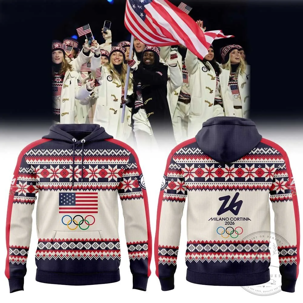 Team USA Milano Cortina 2026 Winter Olympics American Flag Hoodie