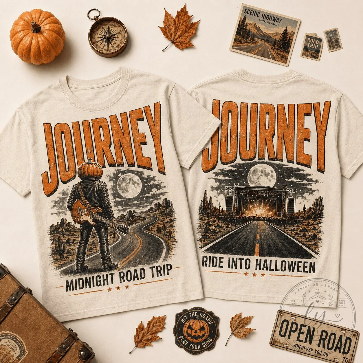Journey Midnight Road Trip Halloween T-Shirt, Spooky Road Trip Shirt