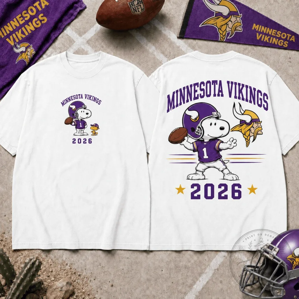 Minnesota Vikings Football Snoopy 2026 NFL Fan T-Shirt 16 Minnesota Vikings Football Snoopy 2026 NFL Fan T-Shirt