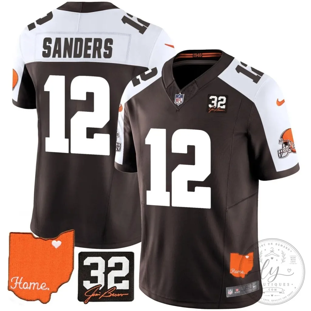 Jim Brown Memorial Home Patch Football Jersey for Cleveland Browns Jim Brown Memorial Home Patch Football Jersey for Cleveland Browns