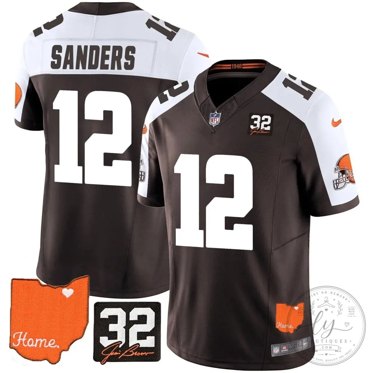 Jim Brown Memorial Home Patch Football Jersey for Cleveland Browns 60 Jim Brown Memorial Home Patch Football Jersey for Cleveland Browns