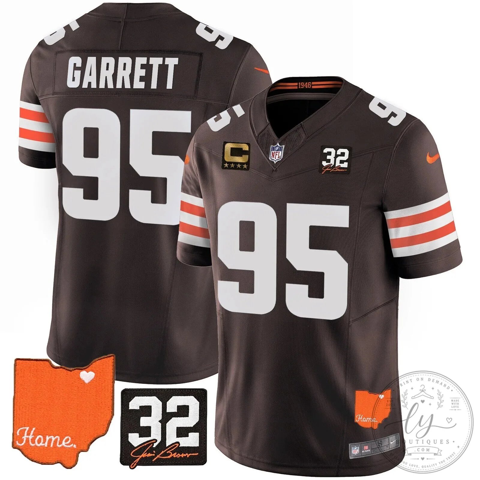 Jim Brown Memorial Home Patch Football Jersey for Cleveland Browns 67 Jim Brown Memorial Home Patch Football Jersey for Cleveland Browns