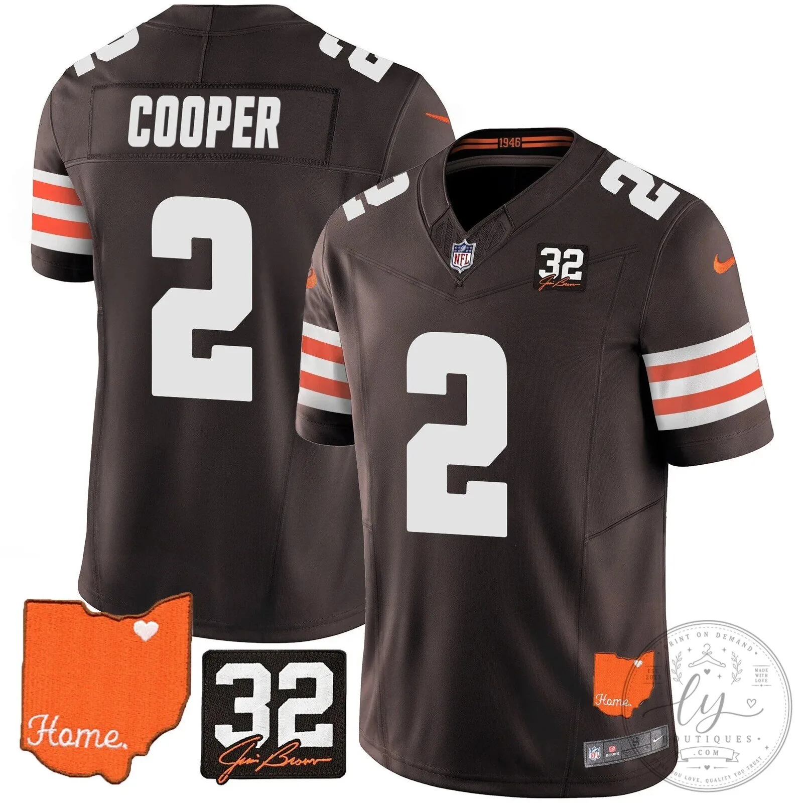 Jim Brown Memorial Home Patch Football Jersey for Cleveland Browns 70 Jim Brown Memorial Home Patch Football Jersey for Cleveland Browns