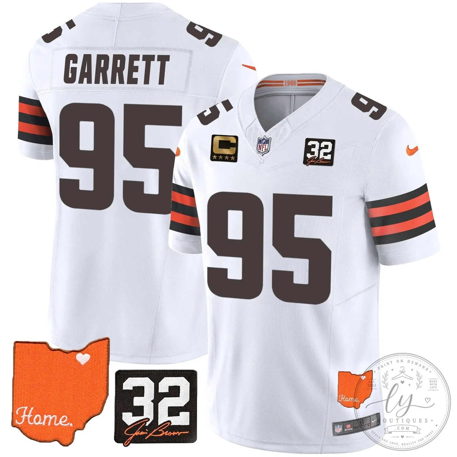 Jim Brown Memorial Home Patch Football Jersey for Cleveland Browns 77 Jim Brown Memorial Home Patch Football Jersey for Cleveland Browns