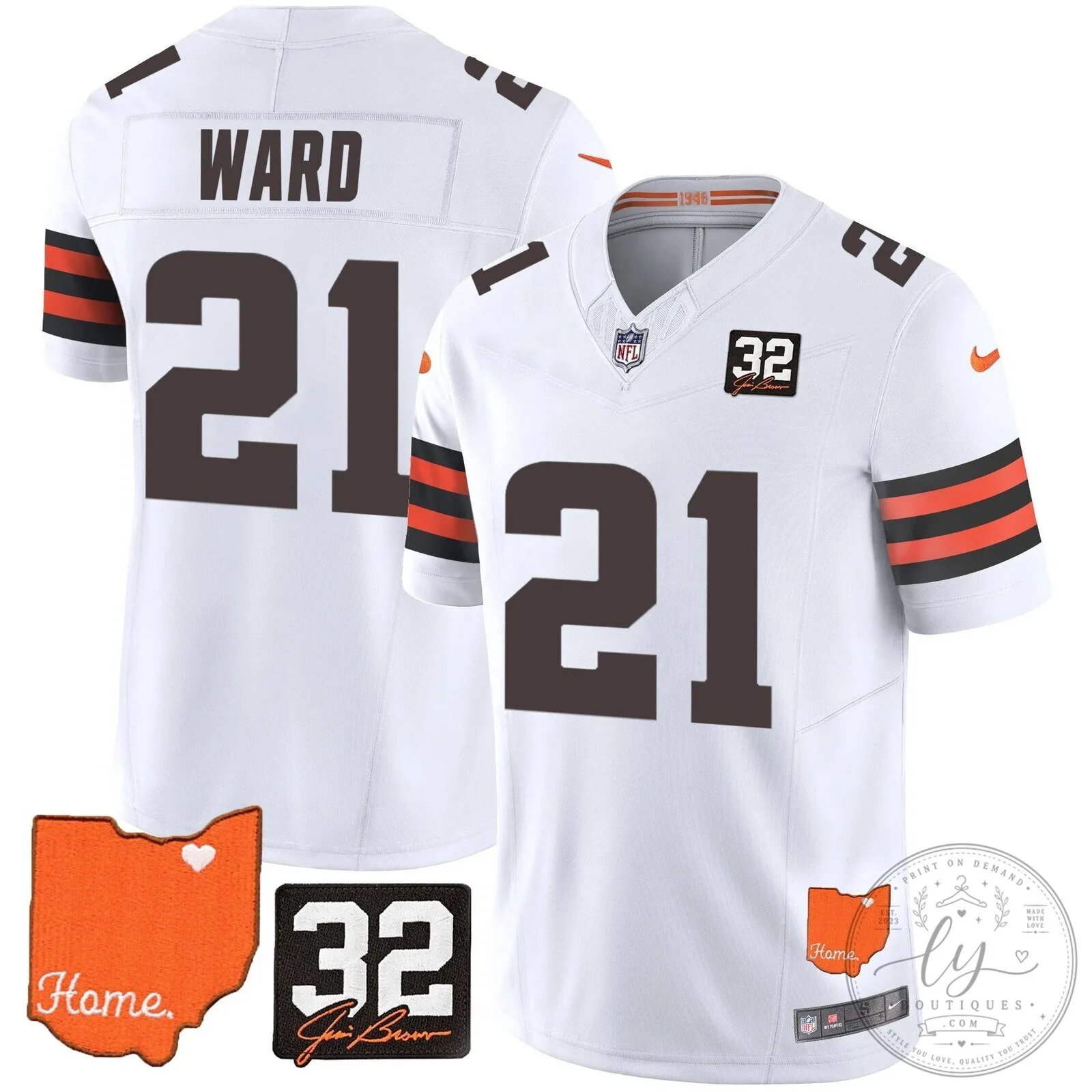 Jim Brown Memorial Home Patch Football Jersey for Cleveland Browns 78 Jim Brown Memorial Home Patch Football Jersey for Cleveland Browns