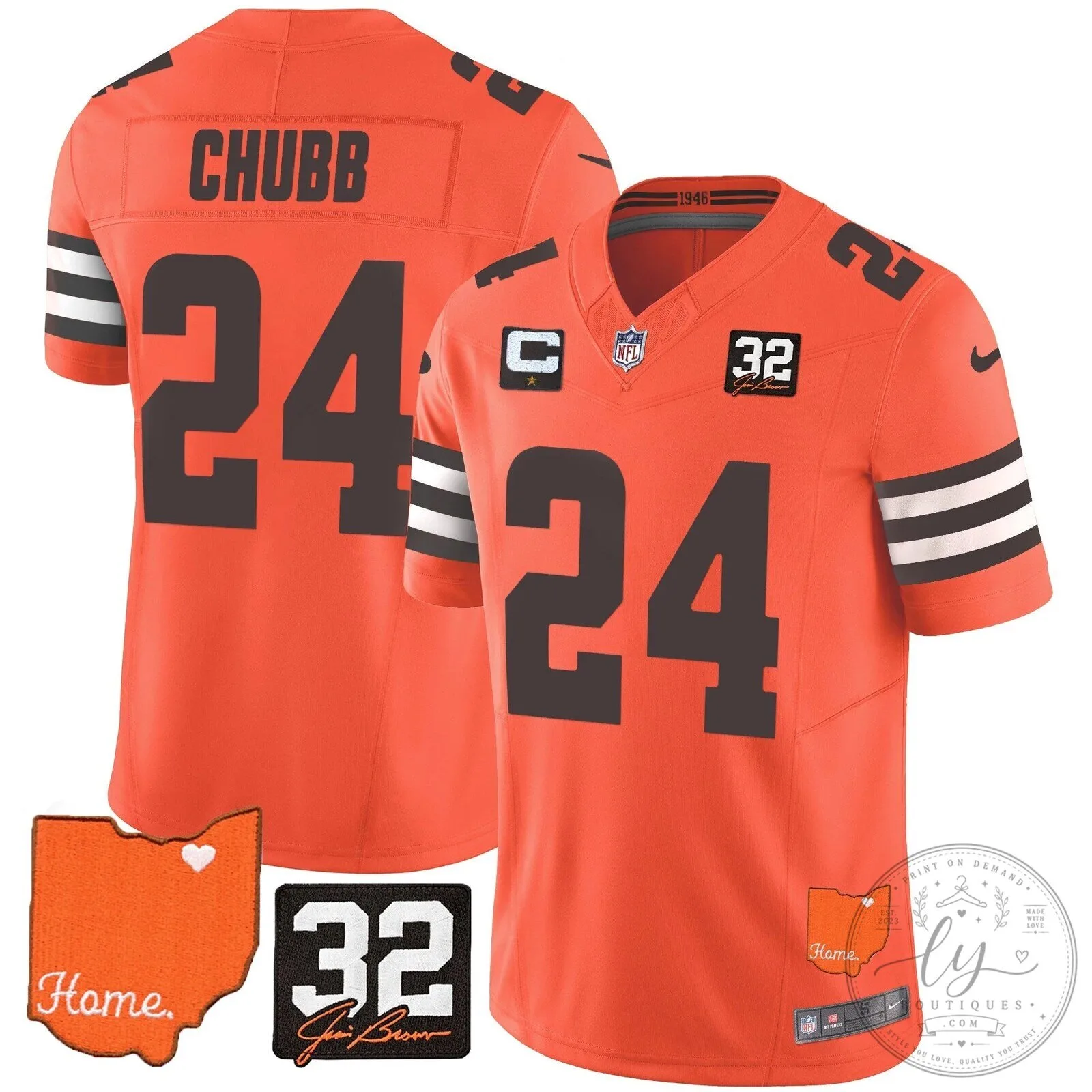 Jim Brown Memorial Home Patch Football Jersey for Cleveland Browns 84 Jim Brown Memorial Home Patch Football Jersey for Cleveland Browns
