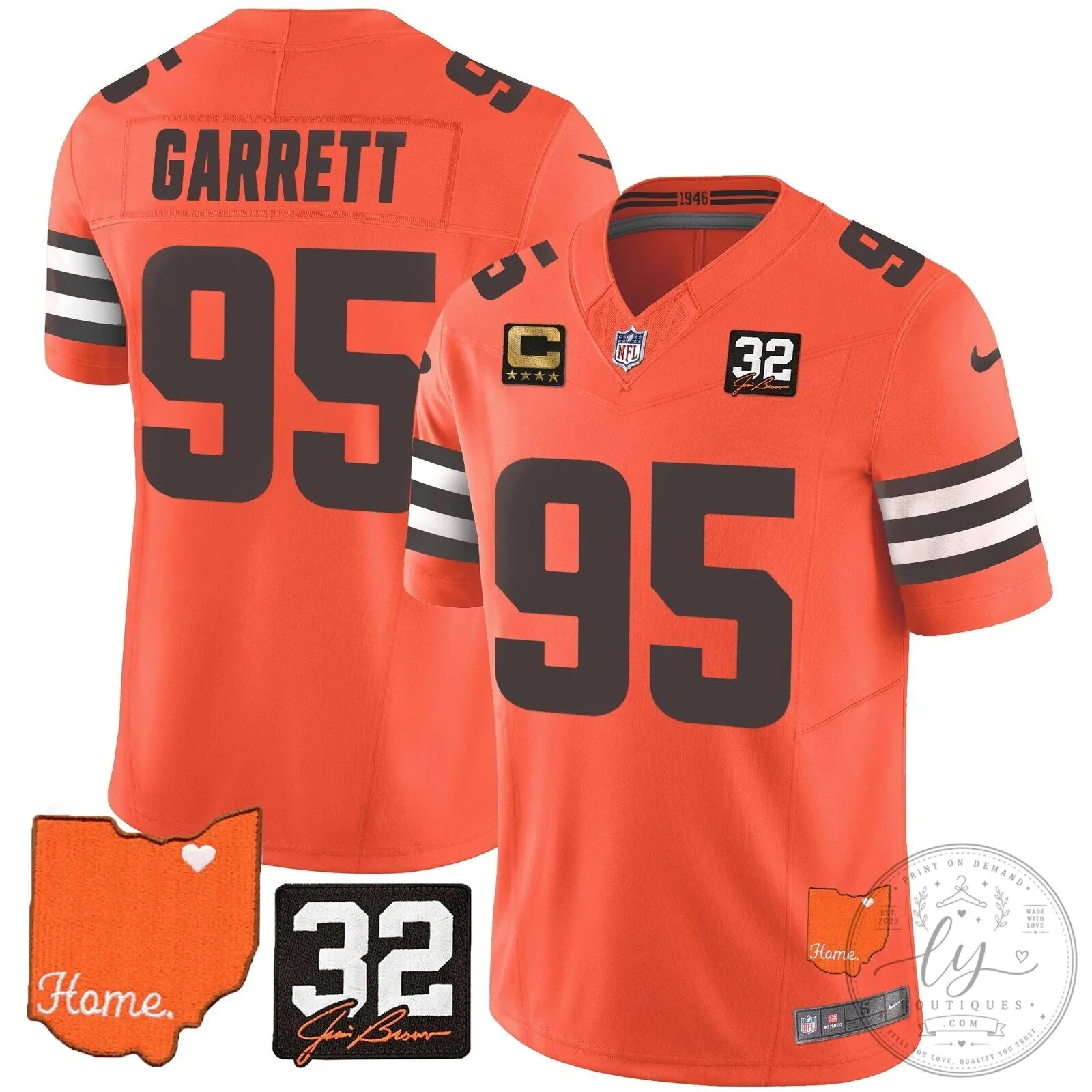 Jim Brown Memorial Home Patch Football Jersey for Cleveland Browns 87 Jim Brown Memorial Home Patch Football Jersey for Cleveland Browns