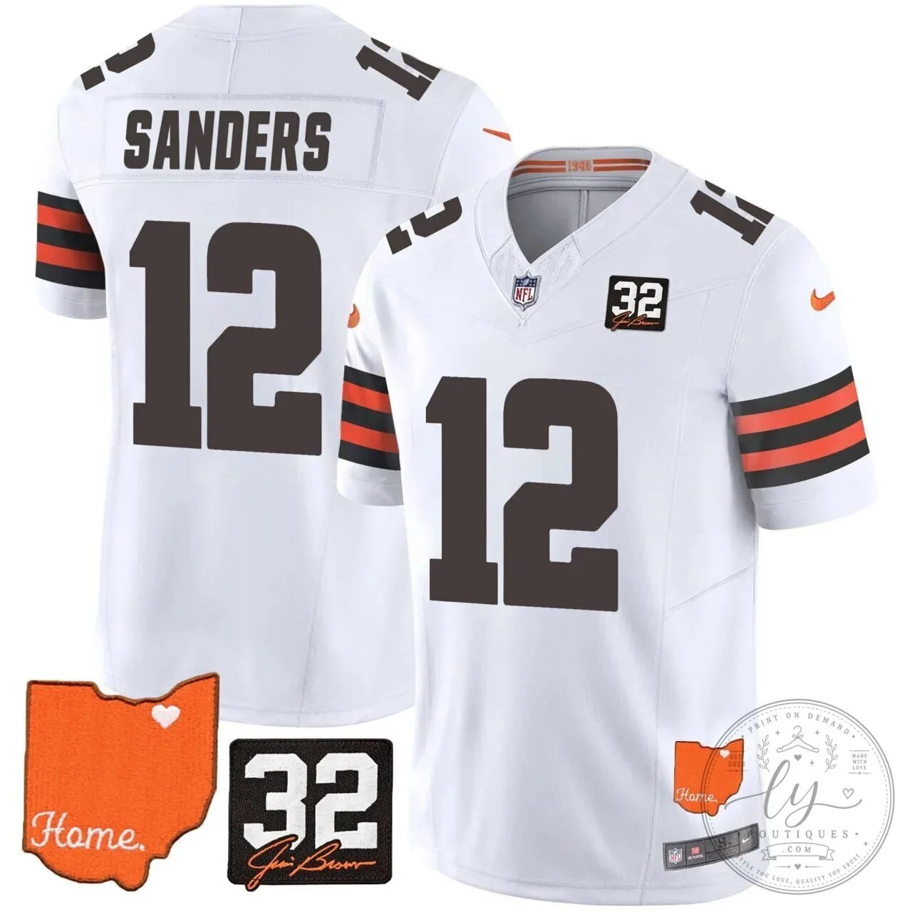Jim Brown Memorial Home Patch Football Jersey for Cleveland Browns 102 Jim Brown Memorial Home Patch Football Jersey for Cleveland Browns