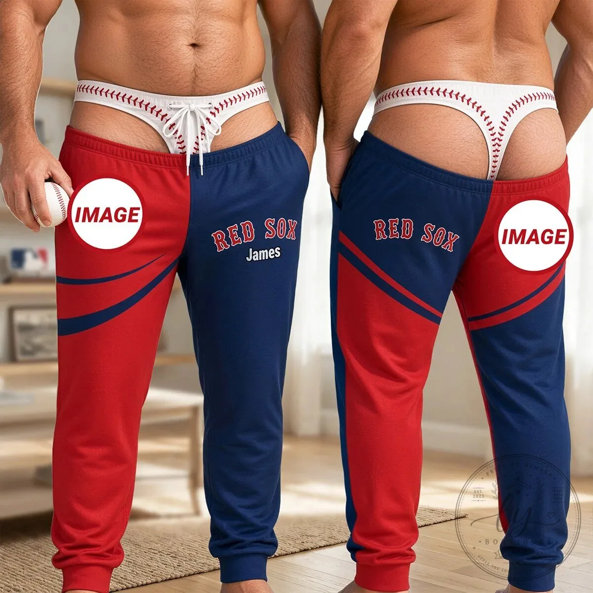 Boston Red Sox Personalized Baseball Fan Sweatpants for Men