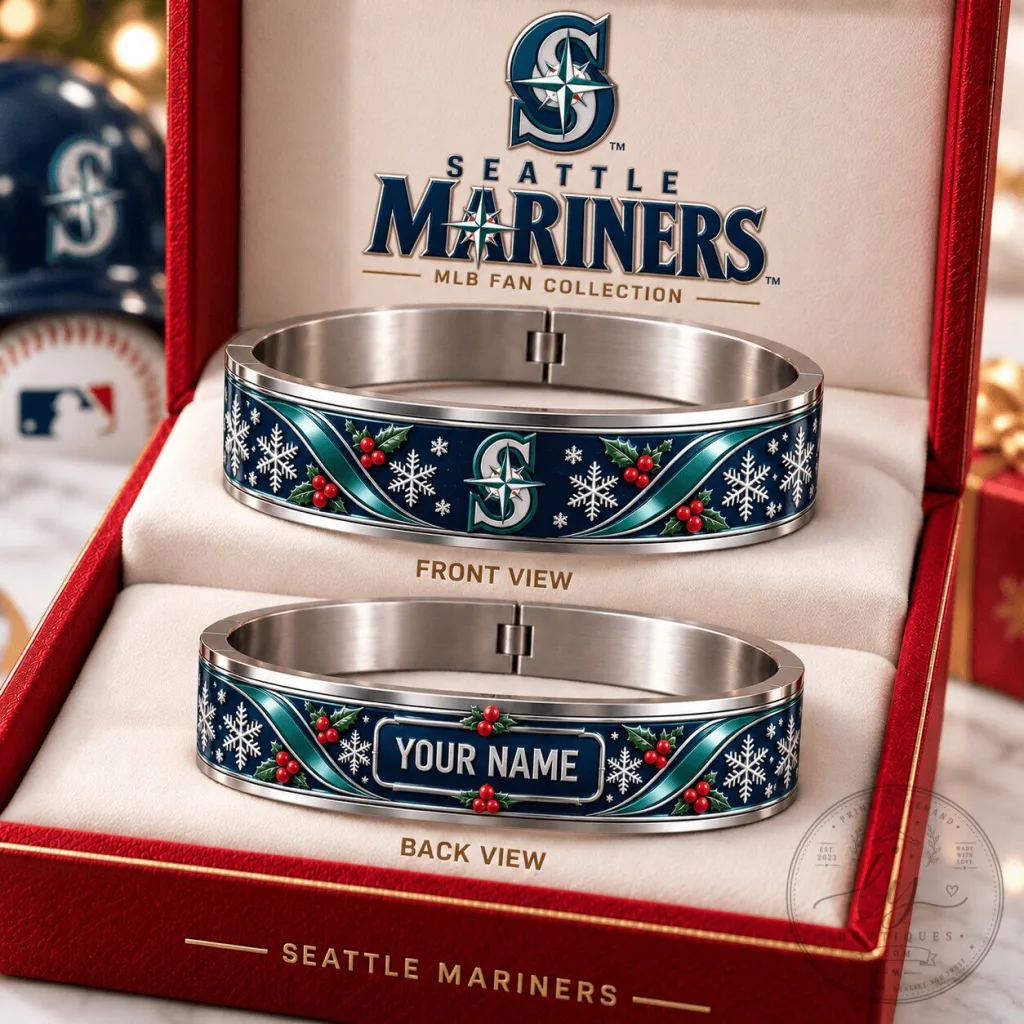 Seattle Mariners MLB Christmas Premier Bracelet Personalized Custom Name Gift 4 Seattle Mariners MLB Christmas Premier Bracelet Personalized Custom Name Gift