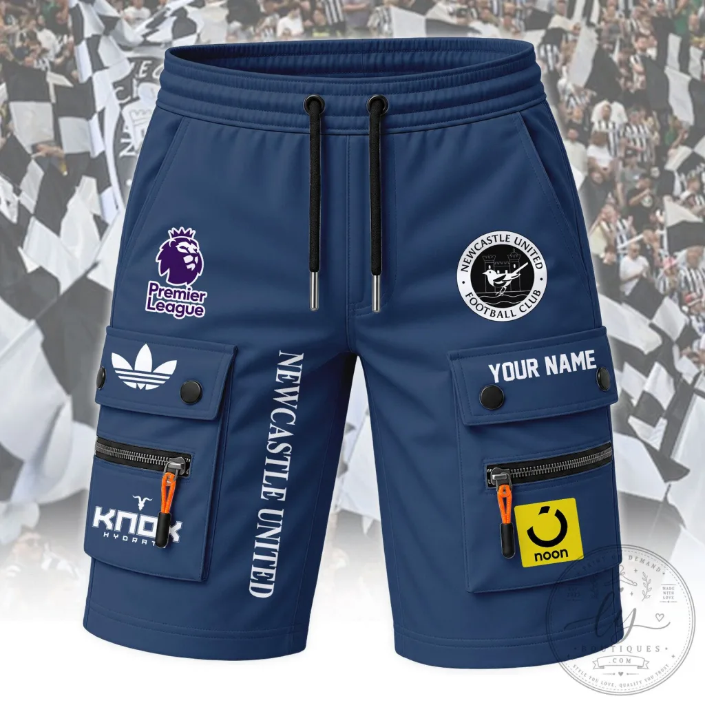 Newcastle United Football Club Premier League Men's Cargo Shorts Newcastle United Football Club Premier League Men's Cargo Shorts