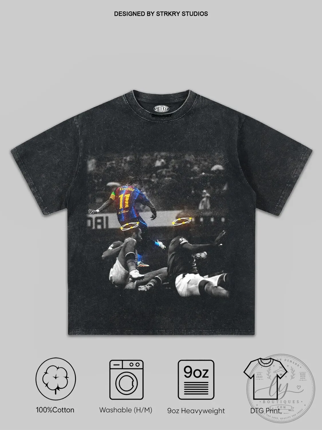 FC Barcelona Raphinha Soccer Player Graphic Design Cotton T-Shirt