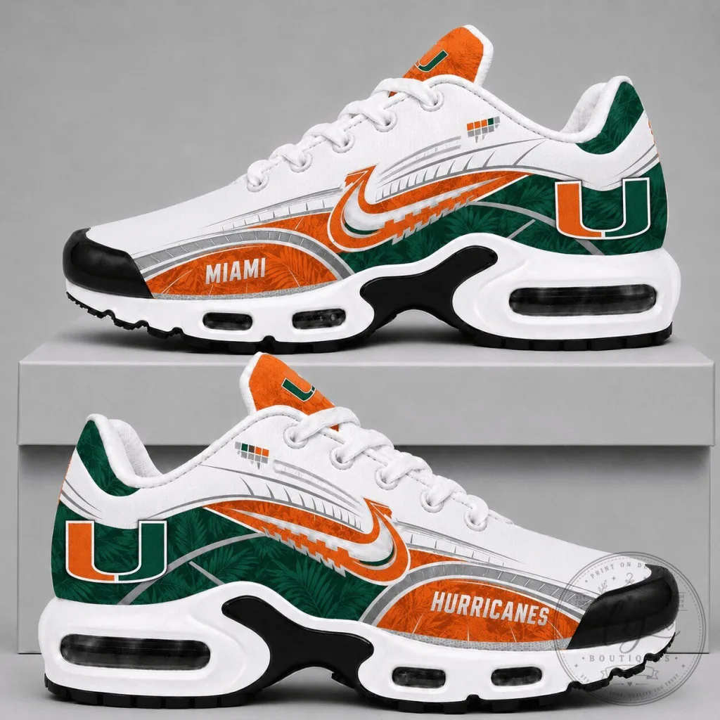 Miami Hurricanes NCAA Football Team Air Max Shoes Miami Hurricanes NCAA Football Team Air Max Shoes