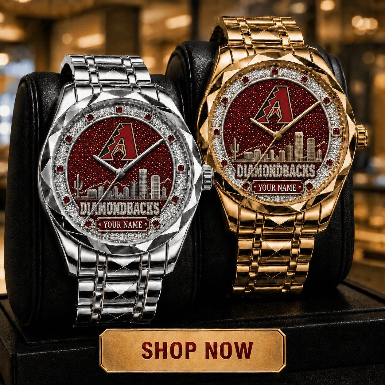 Arizona Diamondbacks MLB Cityline Luxury Custom Name Watch