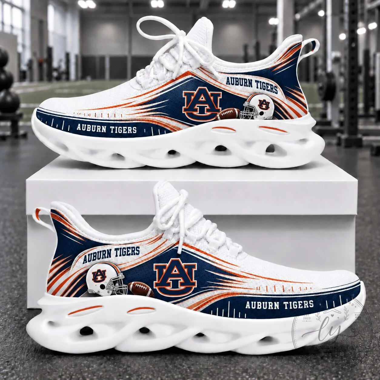 Auburn Tigers Football Team Logo Chunky Sneakers Shoes