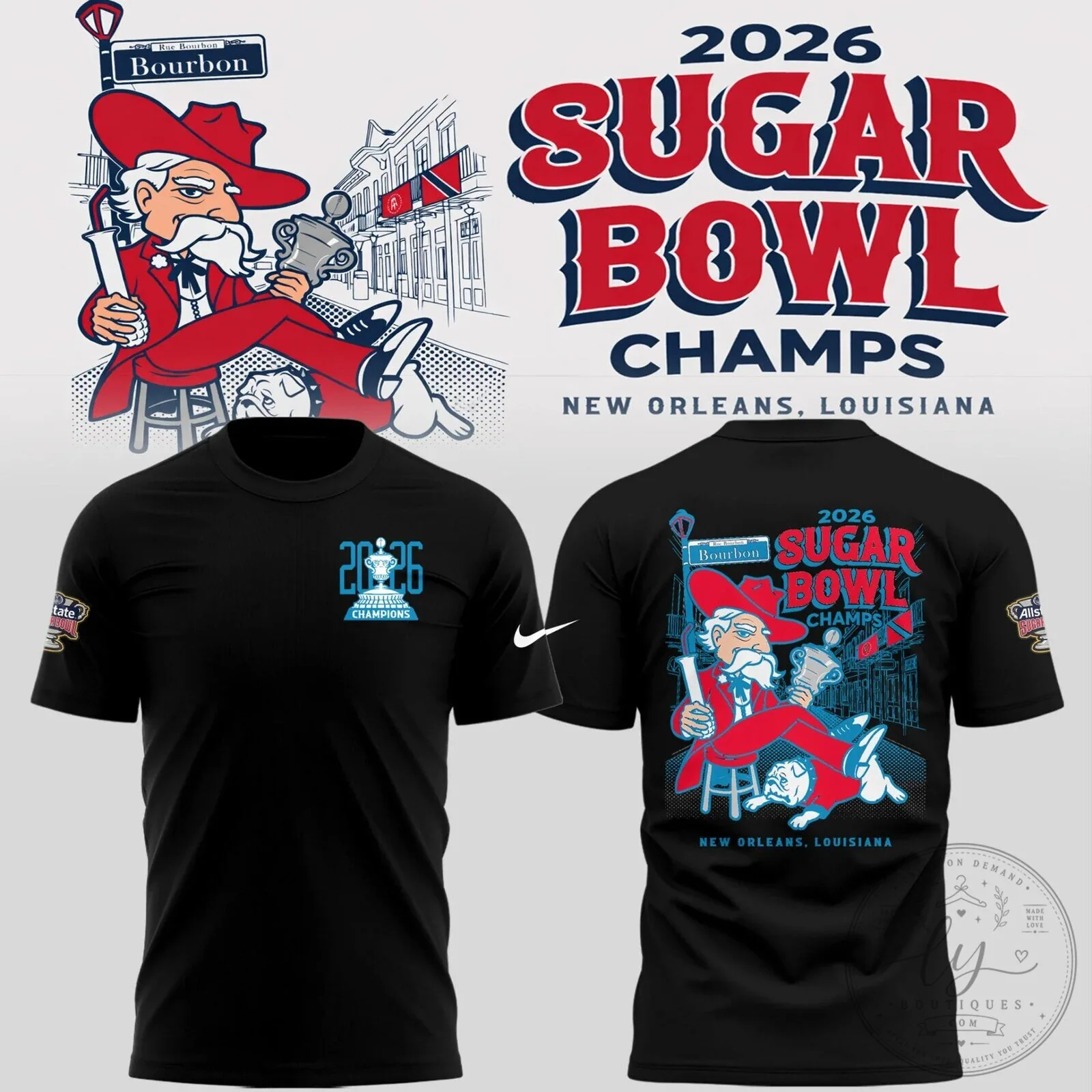 Ole Miss Rebels 2026 Sugar Bowl Champions New Orleans Louisiana T-Shirt