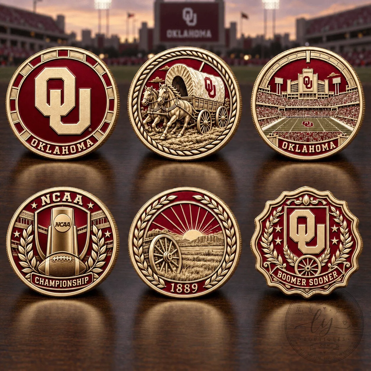 Oklahoma Sooners NCAA Championship Commemorative Coin Set