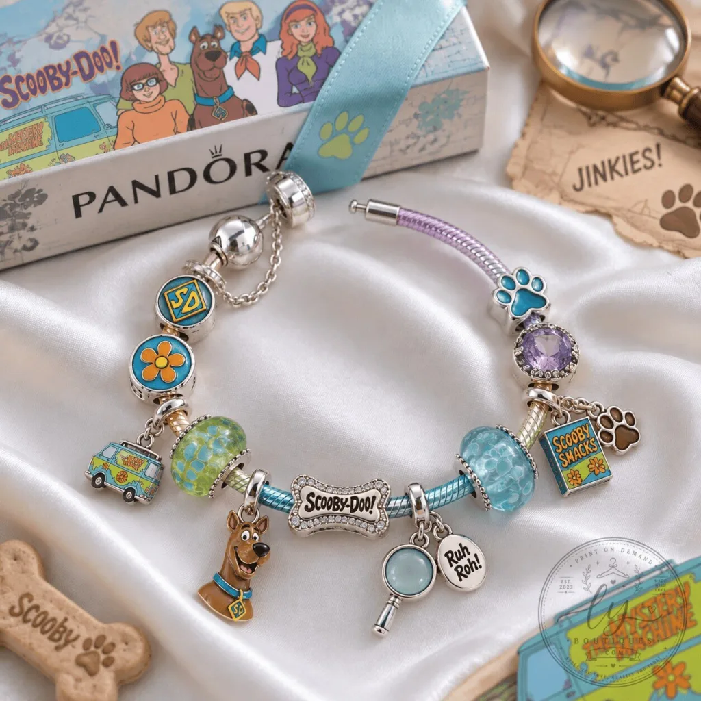 Scooby-Doo Mystery Machine Charm Bracelet with Pandora Style Charms Scooby-Doo Mystery Machine Charm Bracelet with Pandora Style Charms