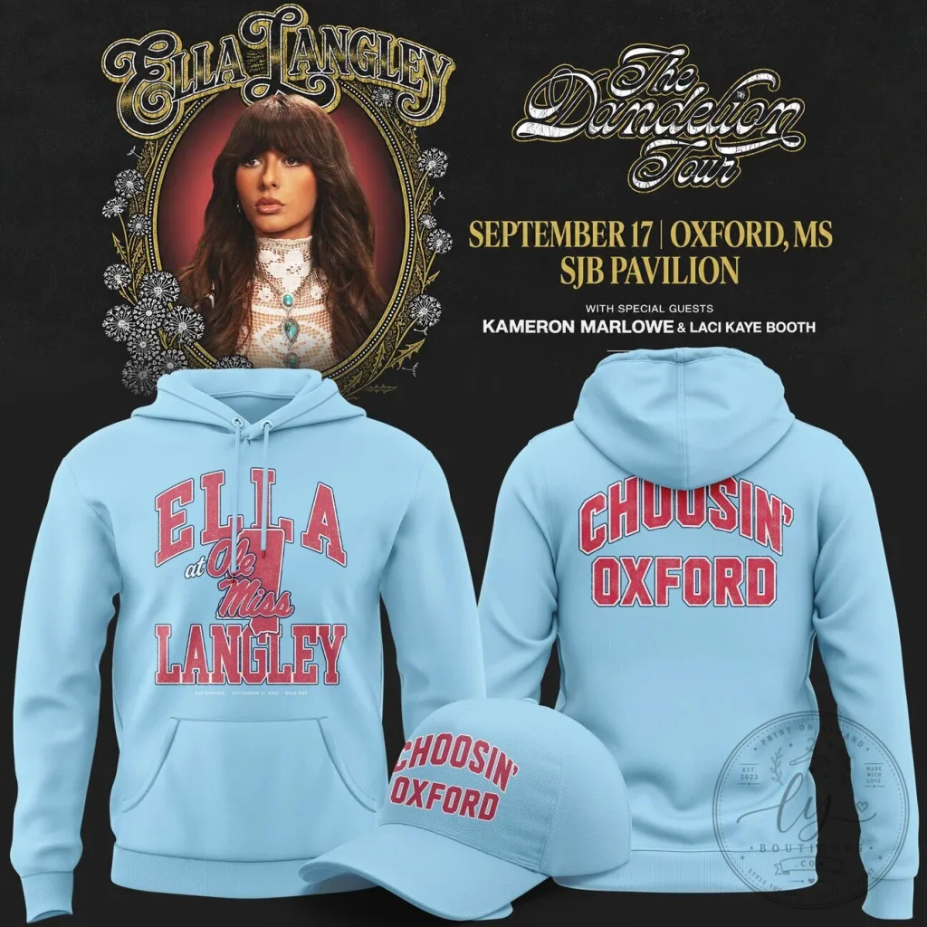 Ella Langley Ole Miss Rebels Choosin Oxford Concert Tour Light Blue Hoodie Ella Langley Ole Miss Rebels Choosin Oxford Concert Tour Light Blue Hoodie