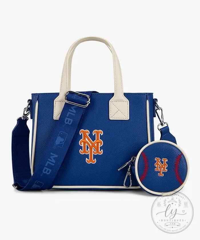 New York Mets Baseball Tote Bag with Coin Pouch