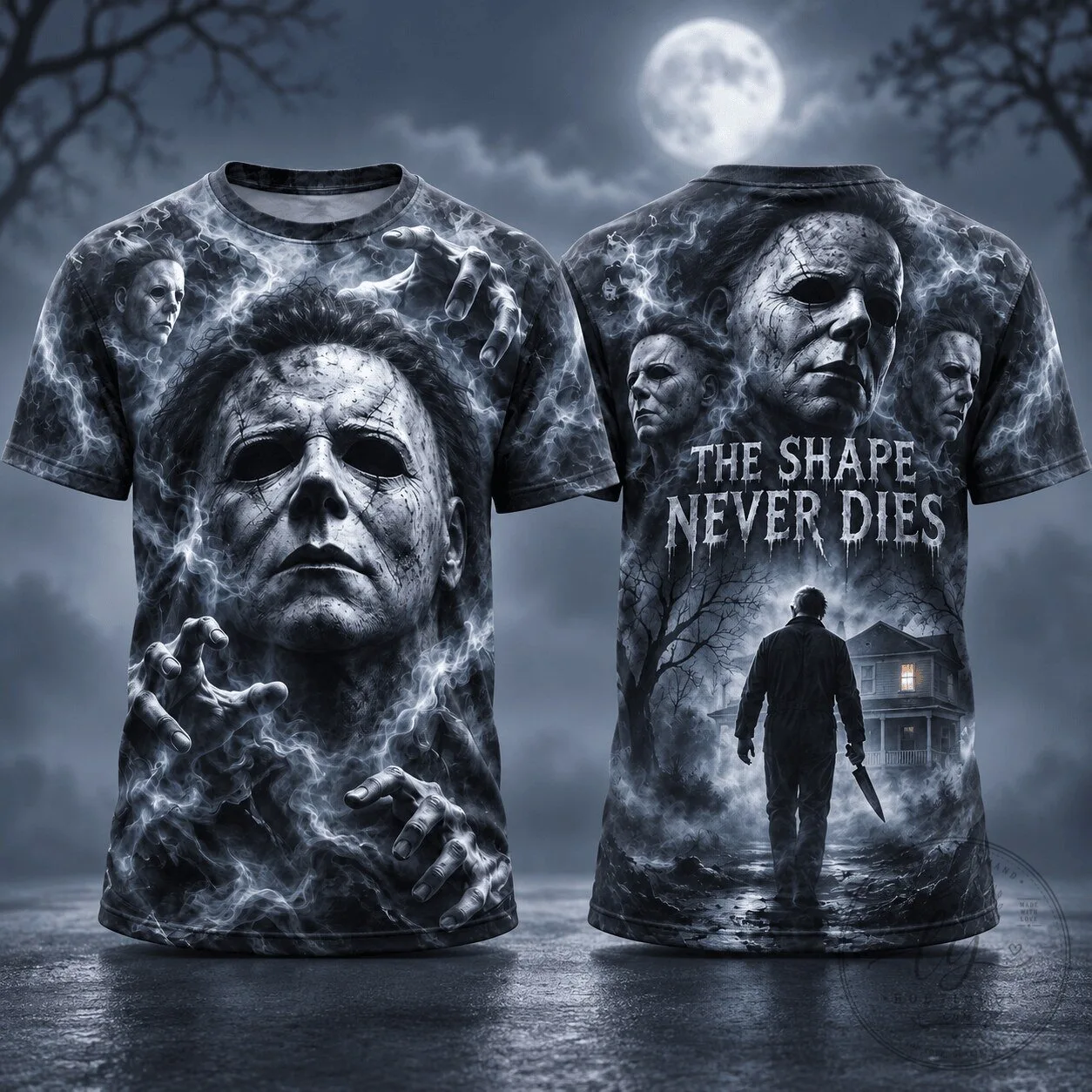 Michael Myers Shirt The Shape Never Dies Halloween Horror Movie T-Shirt