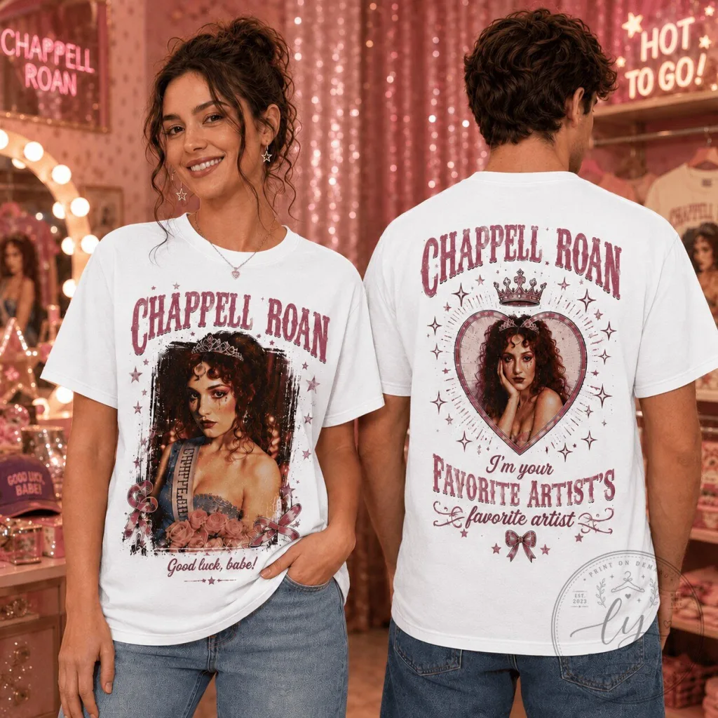Chappell Roan Shirt Good Luck Babe Vintage Portrait T-Shirt for Fans Chappell Roan Shirt Good Luck Babe Vintage Portrait T-Shirt for Fans