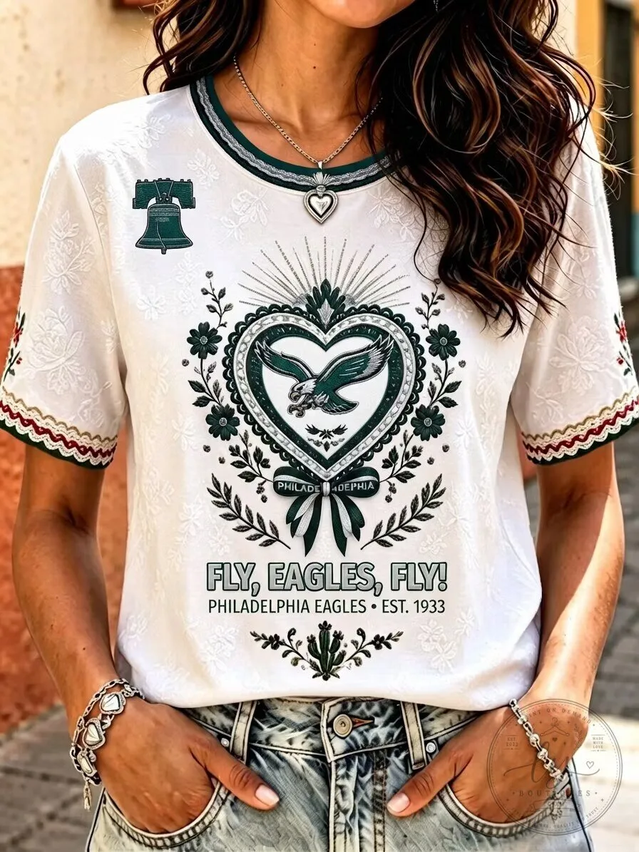 Philadelphia Eagles Football Fan Tee, Fly Eagles Fly Vintage Women's T-Shirt