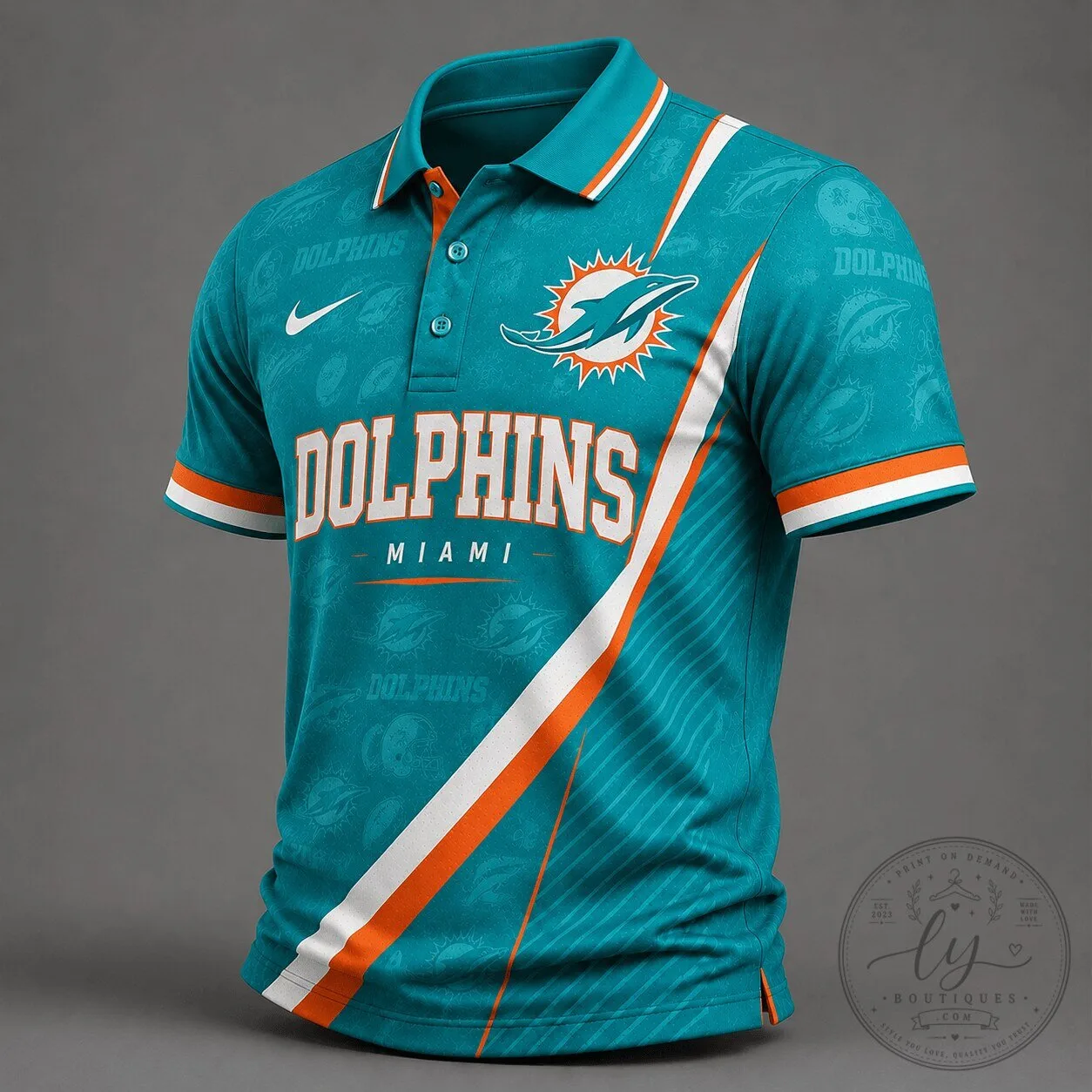 NFL Team Apparel Miami Dolphins Polo Shirt for Fans