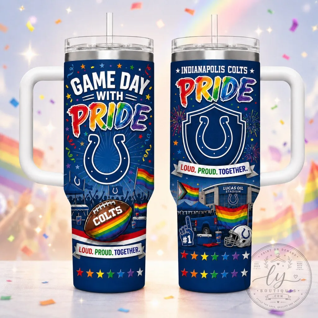 Indianapolis Colts Game Day Pride Rainbow Flag Stainless Steel Tumbler Indianapolis Colts Game Day Pride Rainbow Flag Stainless Steel Tumbler