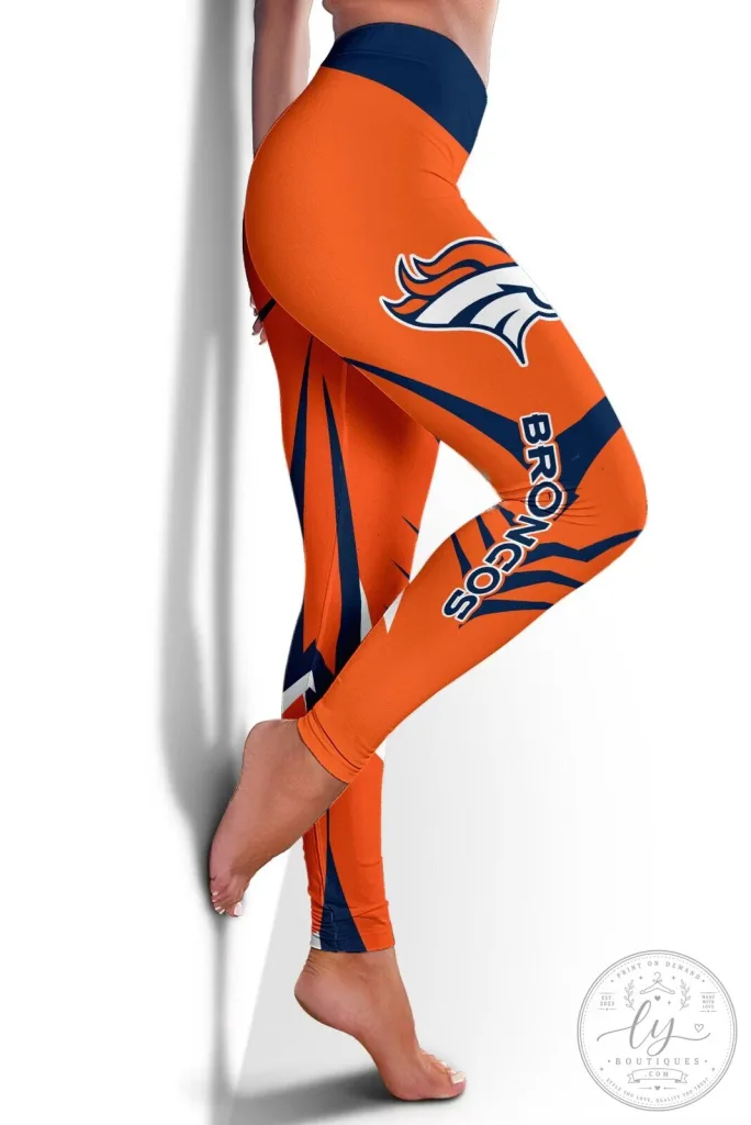 Denver Broncos NFL Football Team Logo Orange and Blue Womens Leggings 38 Denver Broncos NFL Football Team Logo Orange and Blue Womens Leggings
