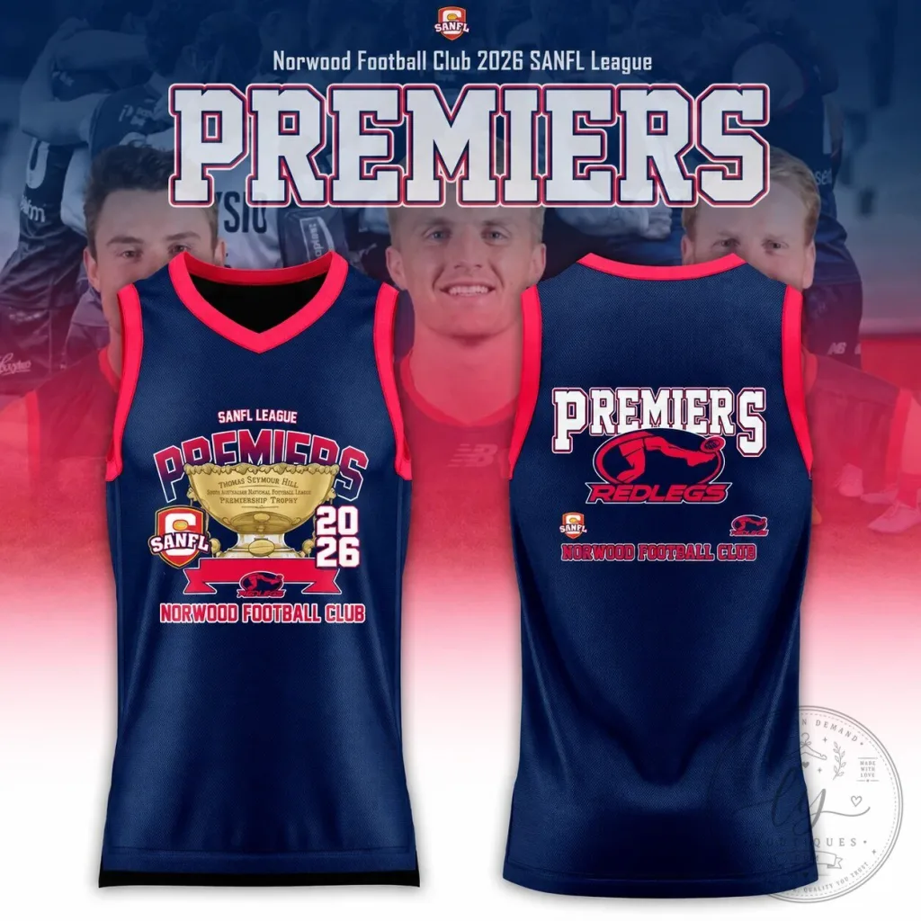 Norwood Football Club 2026 SANFL Premiers Redlegs League Football Jersey Norwood Football Club 2026 SANFL Premiers Redlegs League Football Jersey