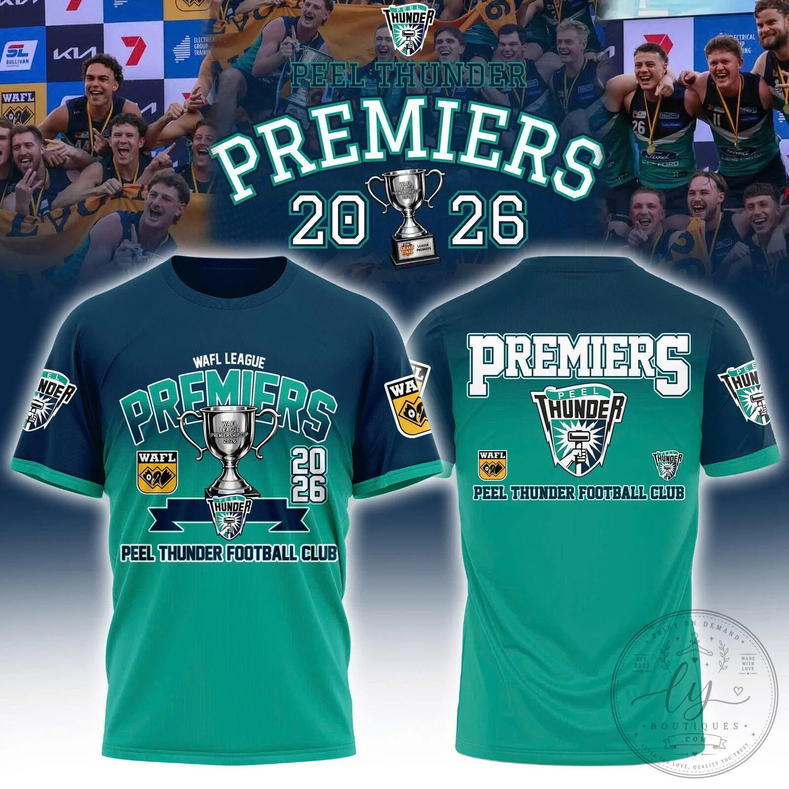 Peel Thunder Football Club 2026 WAFL Premiers Commemorative T-Shirt 5 Peel Thunder Football Club 2026 WAFL Premiers Commemorative T-Shirt