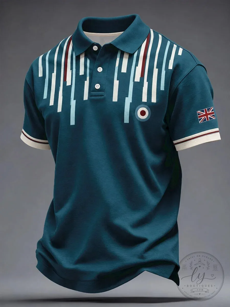United Kingdom Mod Target Union Jack Polo Shirt for Men
