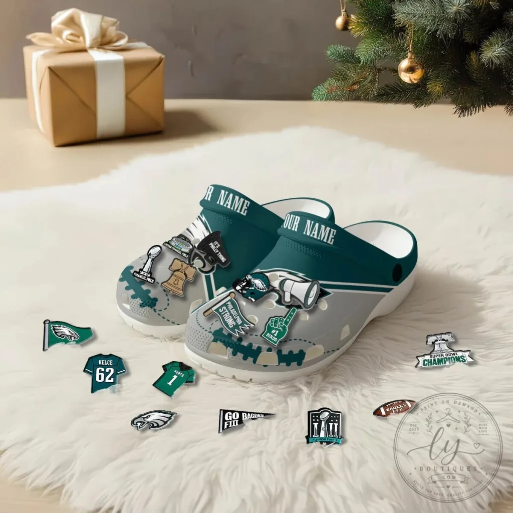 Philadelphia Eagles Football Team Fan Crocs Shoes with Custom Name 1 Philadelphia Eagles Football Team Fan Crocs Shoes with Custom Name