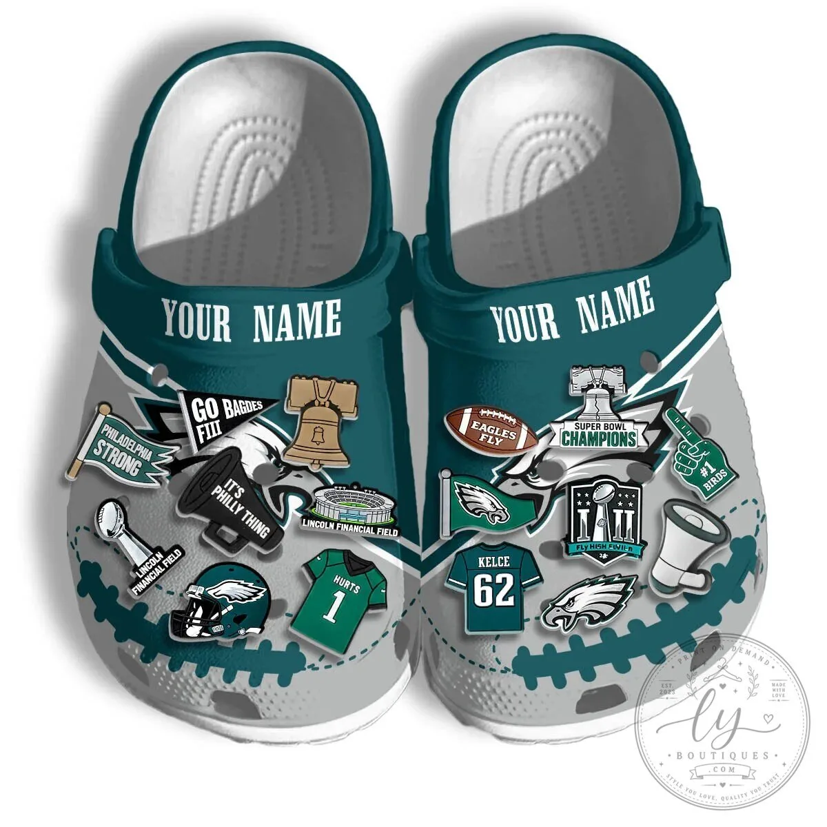 Philadelphia Eagles Football Team Fan Crocs Shoes with Custom Name 9 Philadelphia Eagles Football Team Fan Crocs Shoes with Custom Name