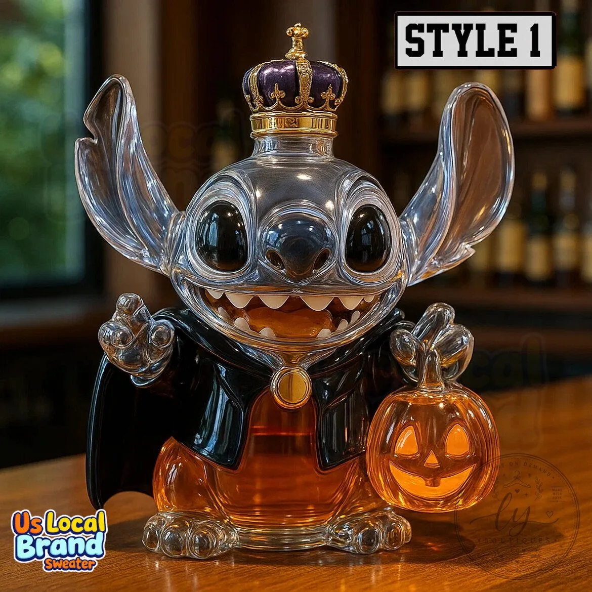 Stitch Halloween Limited Edition Whiskey Bottle with Crown and Pumpkin 7 Stitch Halloween Limited Edition Whiskey Bottle with Crown and Pumpkin