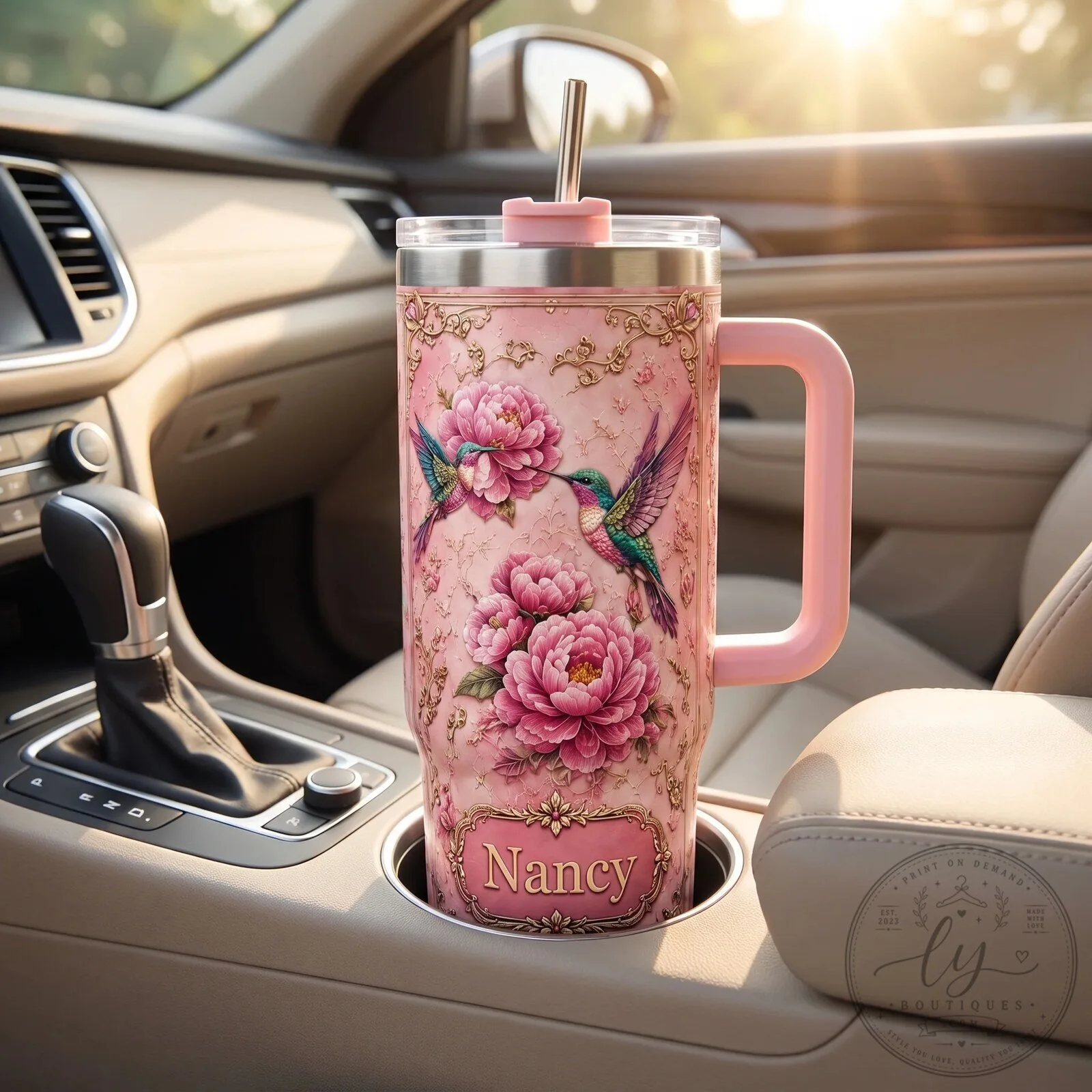 Personalized Hummingbirds Peony Floral Design Stainless Steel Tumbler 16 Personalized Hummingbirds Peony Floral Design Stainless Steel Tumbler