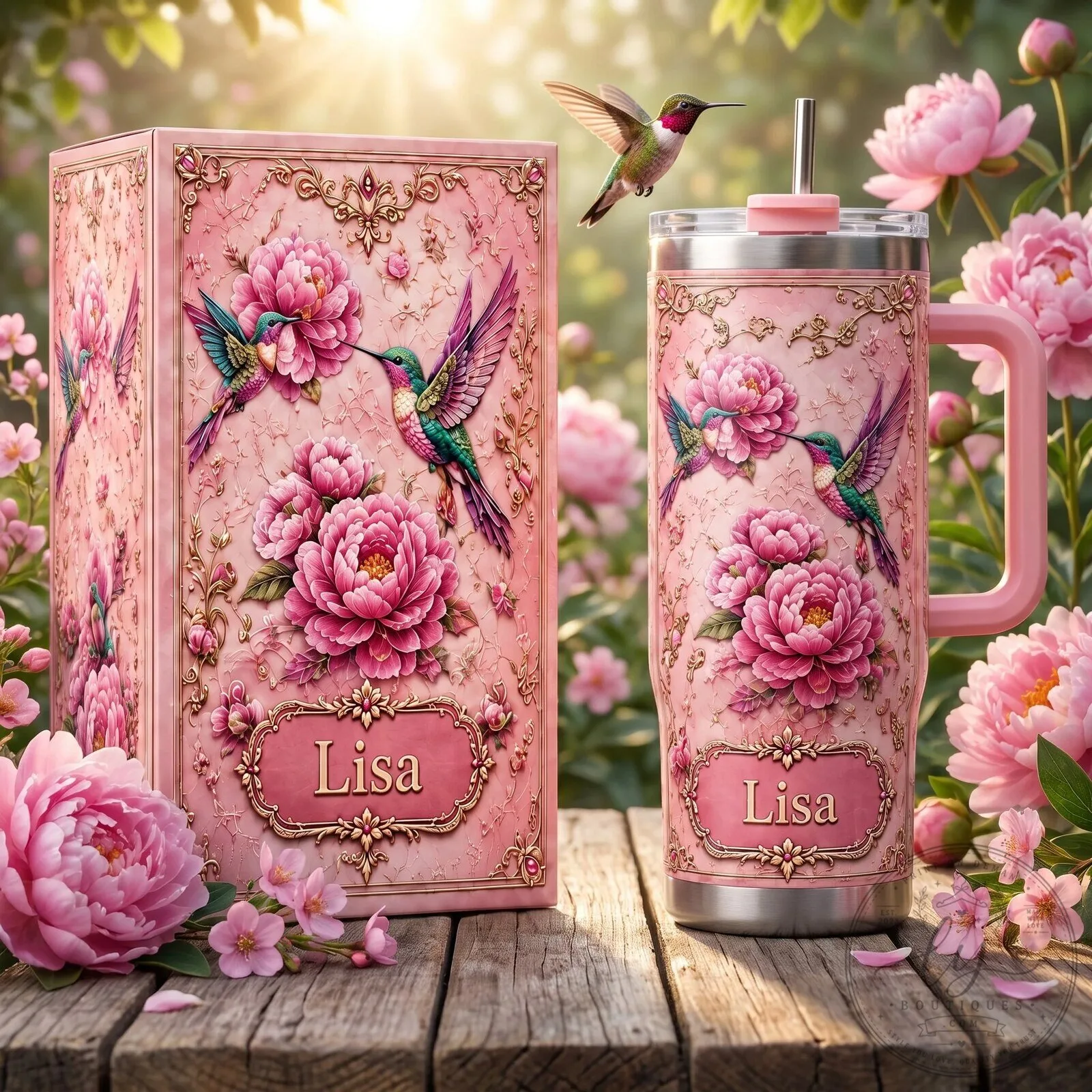 Personalized Hummingbirds Peony Floral Design Stainless Steel Tumbler 20 Personalized Hummingbirds Peony Floral Design Stainless Steel Tumbler