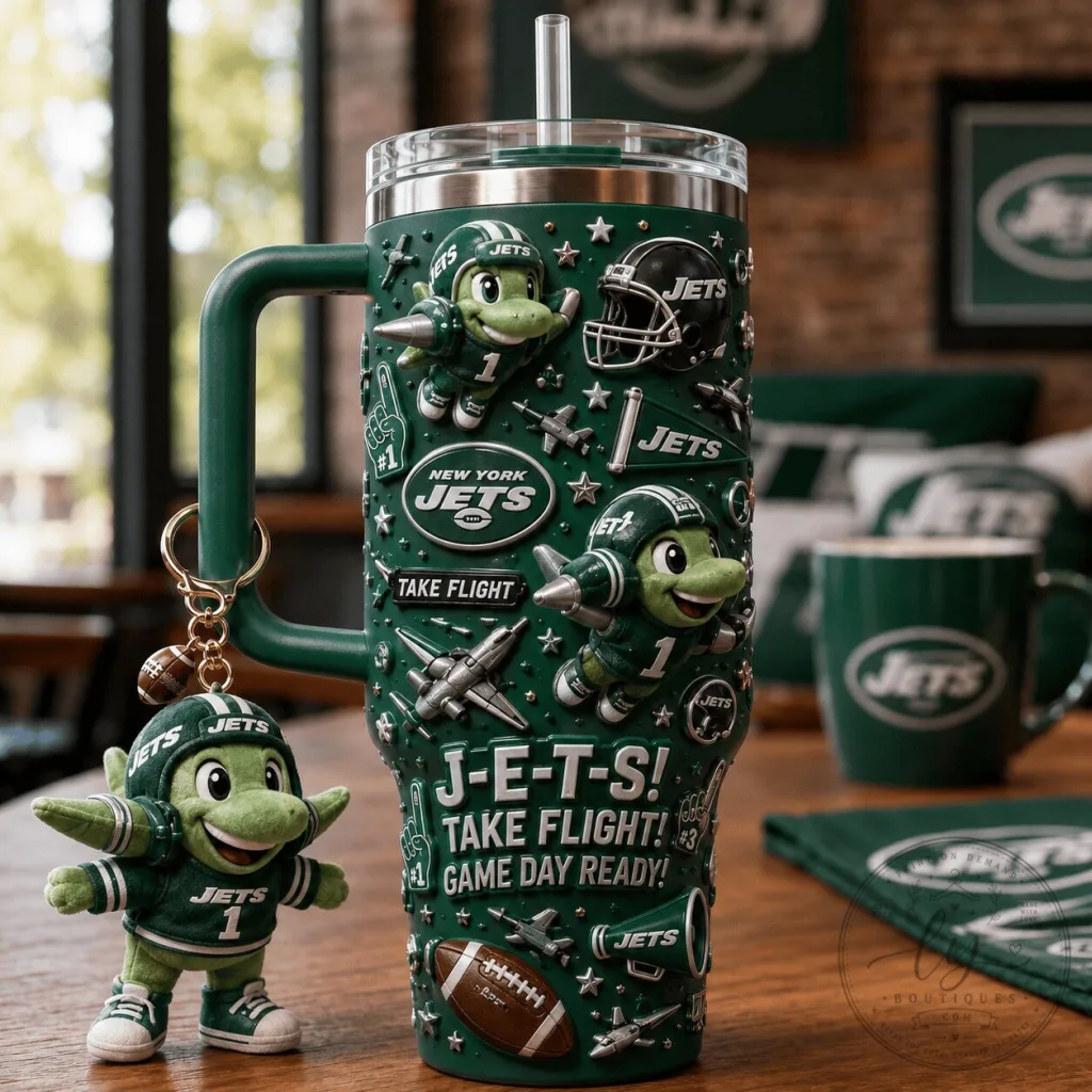 New York Jets Football Team Take Flight Game Day Ready 40oz Tumbler with Handle New York Jets Football Team Take Flight Game Day Ready 40oz Tumbler with Handle