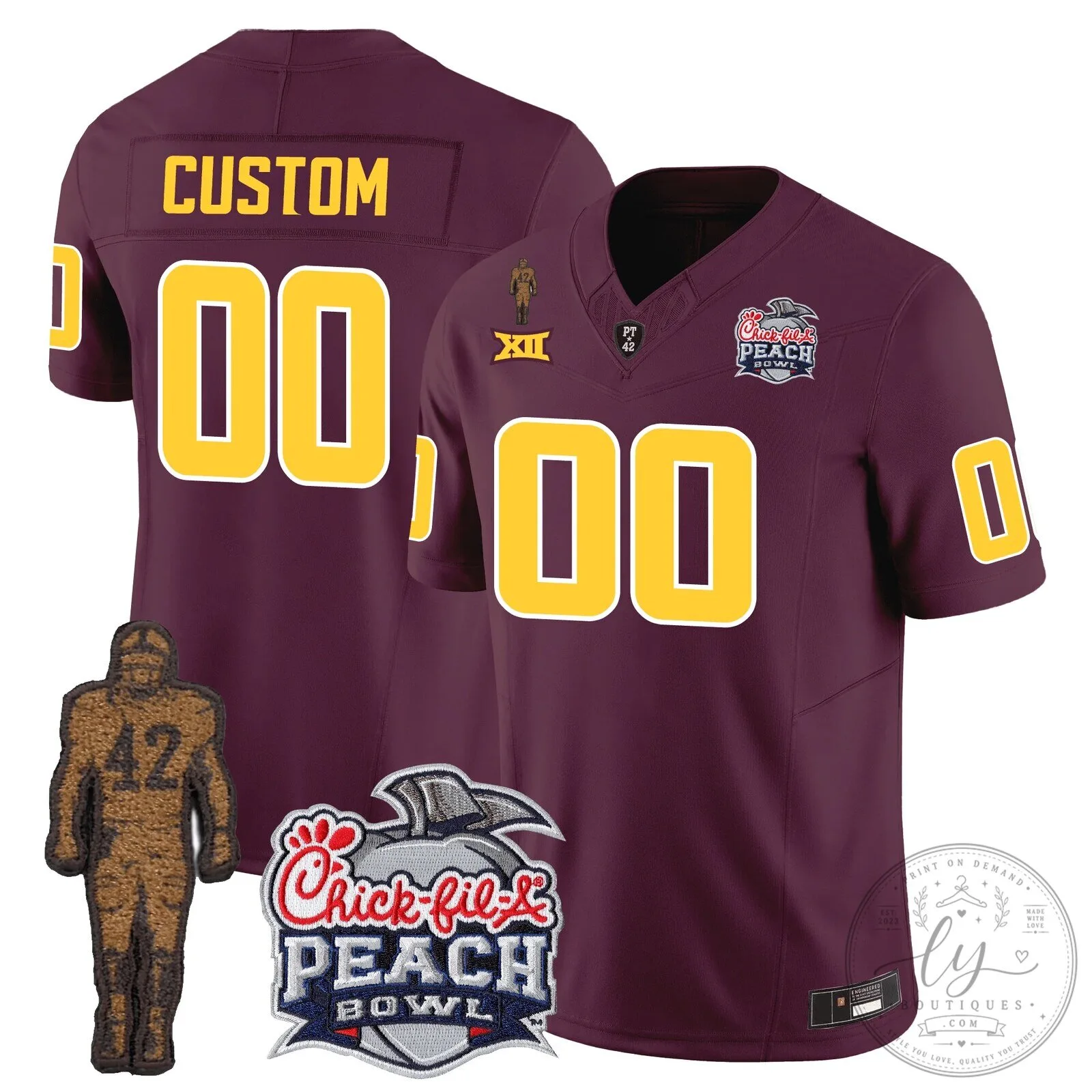 Arizona State Sun Devils Football Peach Bowl Custom Jersey 11 Arizona State Sun Devils Football Peach Bowl Custom Jersey