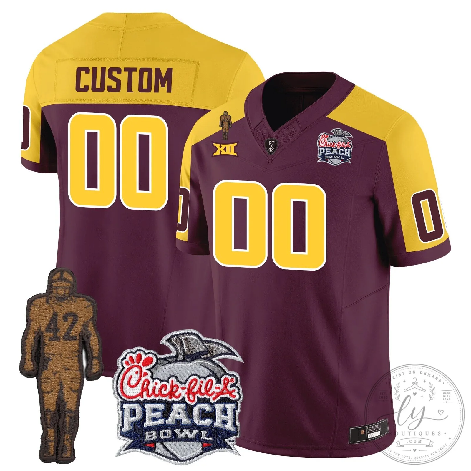 Arizona State Sun Devils Football Peach Bowl Custom Jersey 14 Arizona State Sun Devils Football Peach Bowl Custom Jersey