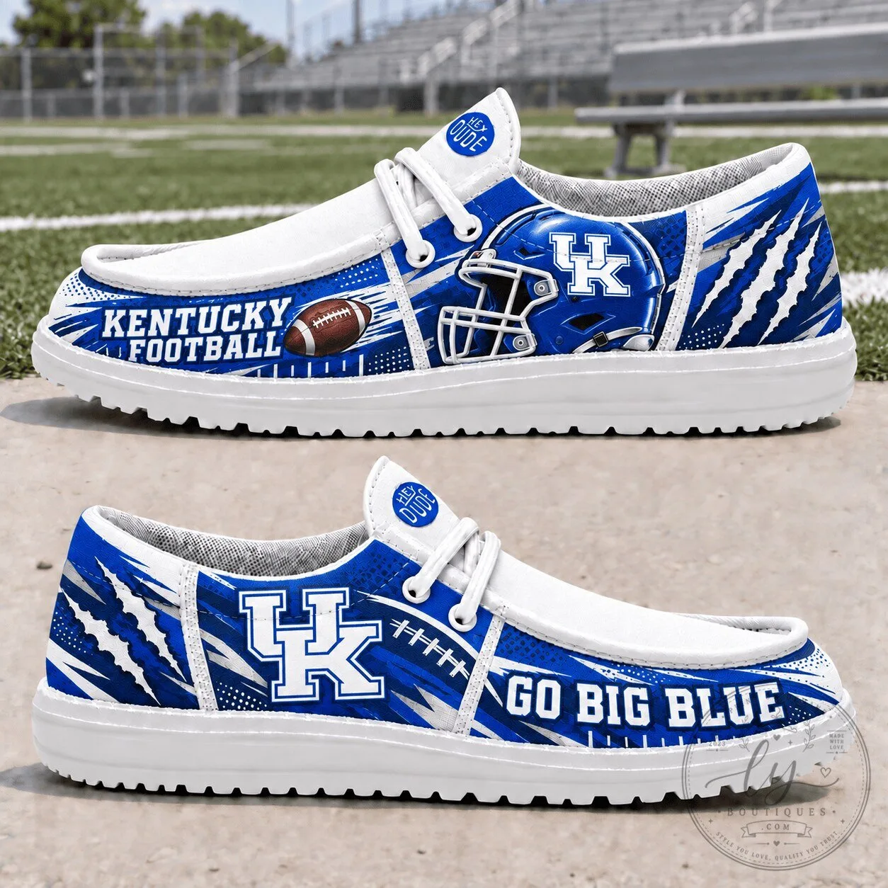 Kentucky Wildcats Football Team Logo Blue Hey Dude Style Shoes 1 Kentucky Wildcats Football Team Logo Blue Hey Dude Style Shoes