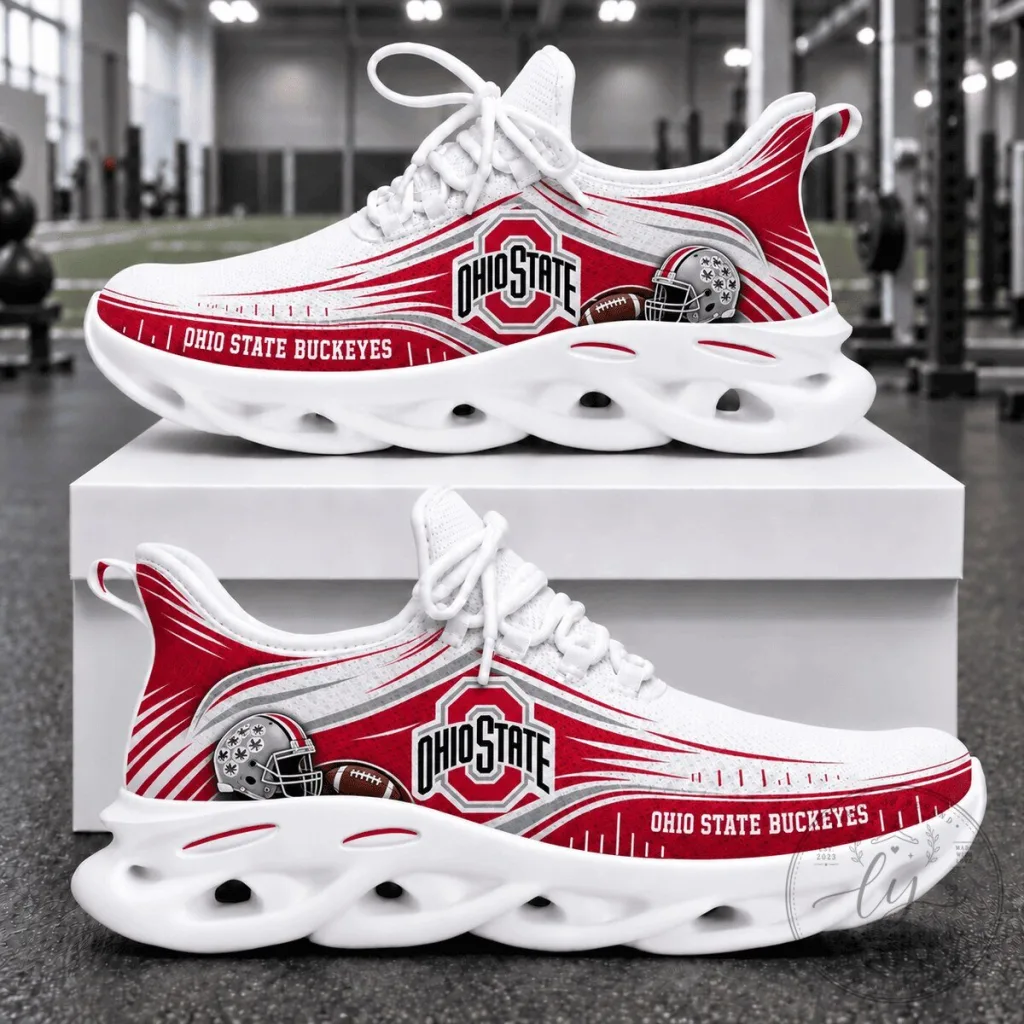 Ohio State Buckeyes Max Soul Shoes Custom Name Running Sneakers Ohio State Buckeyes Max Soul Shoes Custom Name Running Sneakers